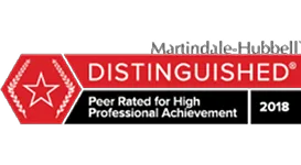 Martindale-Hubbell Distinguished Peer Rated for High Professional Achievement 2018