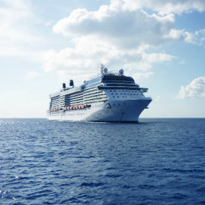 cruise ship at sea