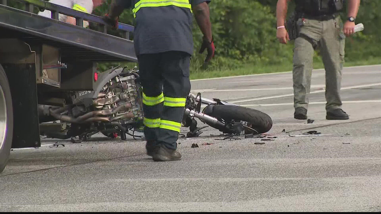 Motorbike crash scene